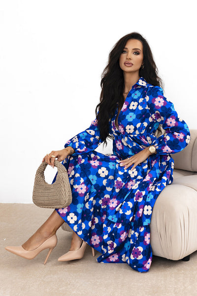 Bohemian Floral Midi Dress for Women - Lightweight, Elegant Summer Outfit for Casual Events and Special Occasions