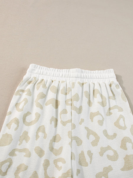 Leopard Print Cozy Lounge Set with Drawstring Pants