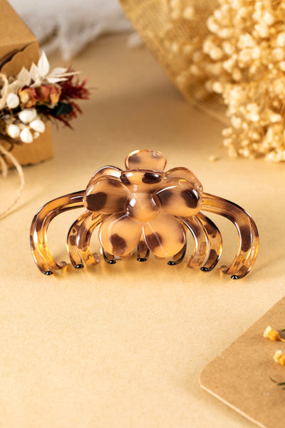 Women's Amber Leopard Floral Hair Claw Clip for Sophisticated Styling