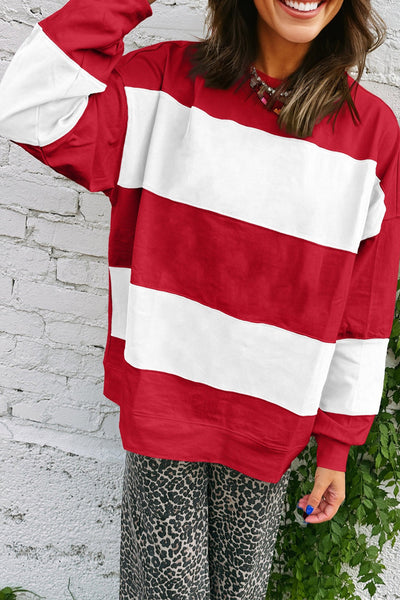 Cozy Women's Colorblock Sweatshirt Trendy Casual Layering Top for Fall Fashion in Soft, Comfortable Fabric