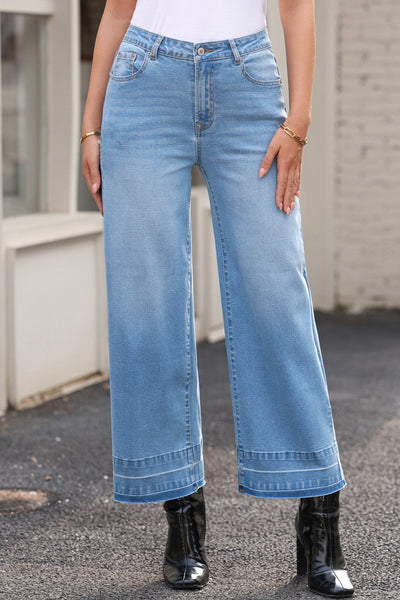 Women's Casual Loose Fit Blue Jeans - Comfortable Denim Pants for Effortless Style and Daily Wear