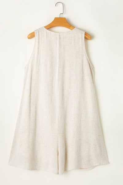 Women's Linen-Blend Button-Front Romper in Jumpsuits & Rompers