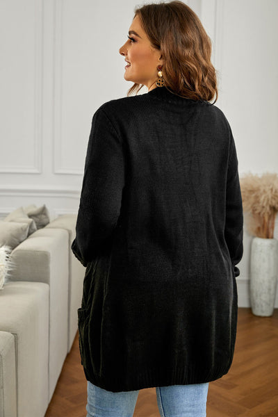 Stylish Black Cardigan for Women with Pockets and Button Closure - Versatile Layering Essential for Any Occasion