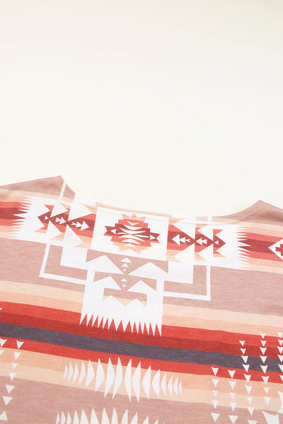 Aztec Bliss Multicolour Lounge Set with Puff Sleeves and Wide Leg Pants