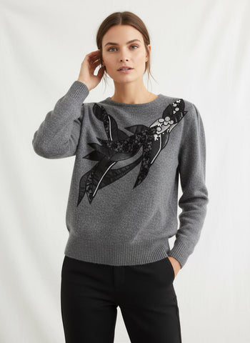 Vintage By Design Embellished Angora Silk Sweater