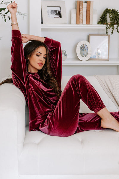 Velvet Red Lounge Set with Fiery Vibe