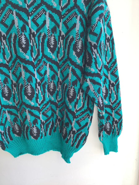 Vintage Geometric Knit Sweater