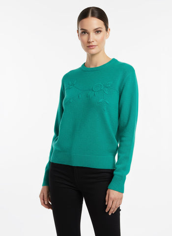 Vintage 90s Kelly Green Textured Knit Sweater