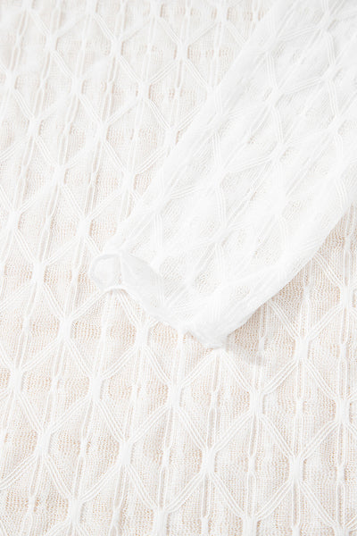 Lightweight Elegant Sheer Mesh Top for Women - Stylish Short Sleeve Overlay, Ideal for Layering and Versatile Outfits