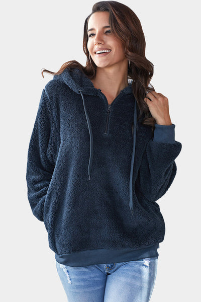 Soft Pink Fleece Hoodie for Women - Relaxed Fit and Cozy Style for Chilly Days and Casual Outings
