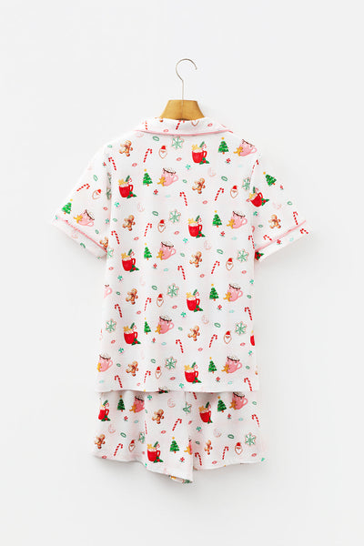Women's Holiday Whimsy Pajama Set: Collared Short and Top Duo with practical styling and dependable silhouette control.
