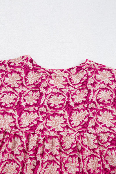 Women's Short Sleeve Floral Print Blouse - Trendy Casual Top with Flattering Fit for Spring and Summer Outfits