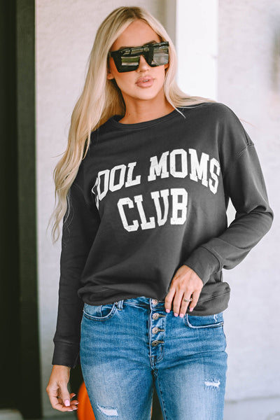 Chic Gray Drop Shoulder Sweatshirt for Trendy Moms - Soft, Comfortable Style Perfect for Everyday Fashion