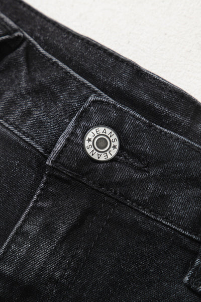 Stylish Women's Black High-Waist Wide Leg Jeans with Pockets for a Comfortable, Effortless Everyday Look