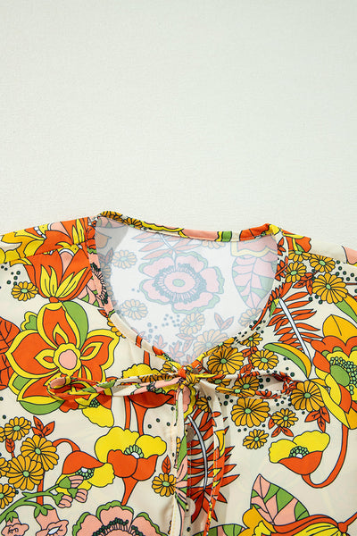 Boho Chic Women's Floral Mini Dress in Lightweight Fabric Ideal for Summer Parties and Casual Outings