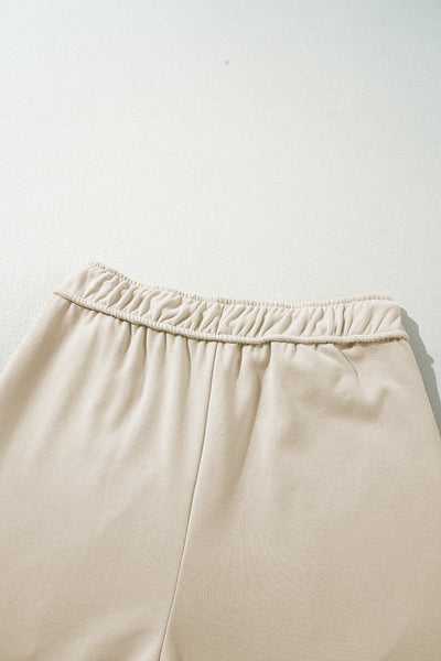 Women's Apricot Wide Leg Casual Pants with Drawstring Waist for Effortless Comfort and Everyday Style