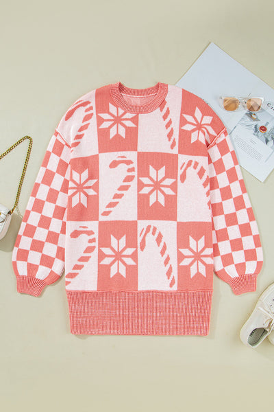 Festive Women's Cozy Red Christmas Sweater - Relaxed Fit Holiday Knitwear with Fun Seasonal Designs