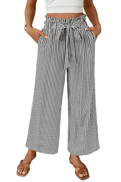 Trendy Women's Striped Wide-Leg Pants - Comfortable Chic Fit for Casual and Stylish Everyday Wear