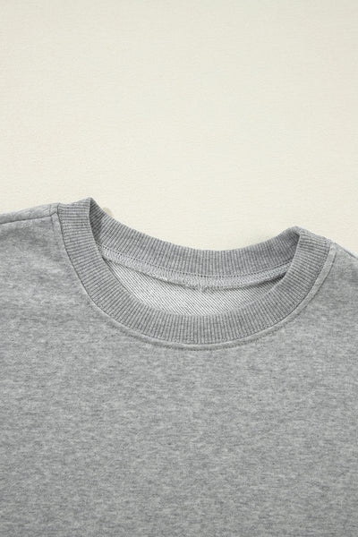 Cozy Women's Gray Classic Crewneck Sweatshirt - Stylish, Versatile Pullover for Everyday Comfort and Casual Looks