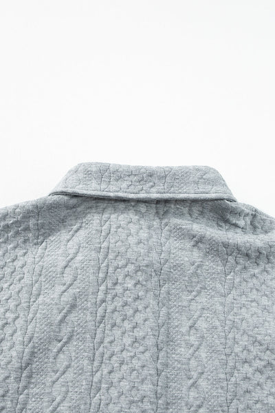 Cozy Beige Women's Cable Knit Shacket - Trendy Layering Essential for Fall and Winter Fashion