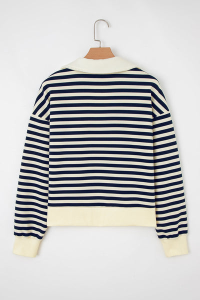 Stylish Women's Striped Long Sleeve Cotton Top for Casual Everyday Wear - Comfy Fit and Versatile Fashion Essential