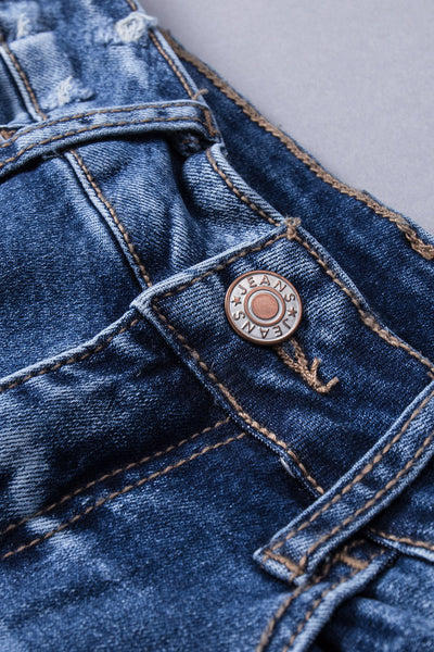 Women's High-Waisted Distressed Bootcut Flare Jeans