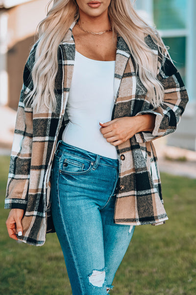 Cozy Fit Women's Plaid Button-Up Shirt Jacket Versatile Layering Essential for All Seasons and Styles