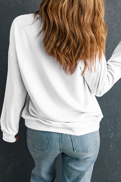 Women's White Bow Christmas Tree Graphic Sweatshirt