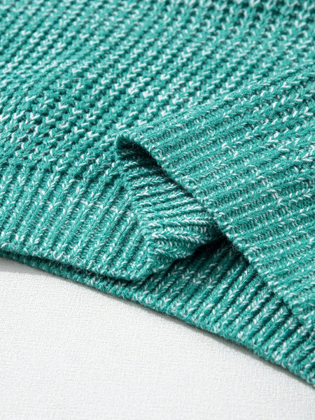 Green Cable Knit Cropped Sweater