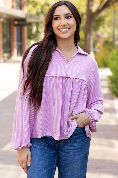 Pastel Flowy Babydoll Blouse for Women - Short Sleeves, Effortless Style, Perfect for Casual Outings and Summer Days