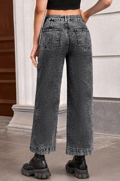 Classic Blue Women's Loose Fit Straight Leg Jeans - Comfortable Denim for Effortless Everyday Style and Versatile Looks