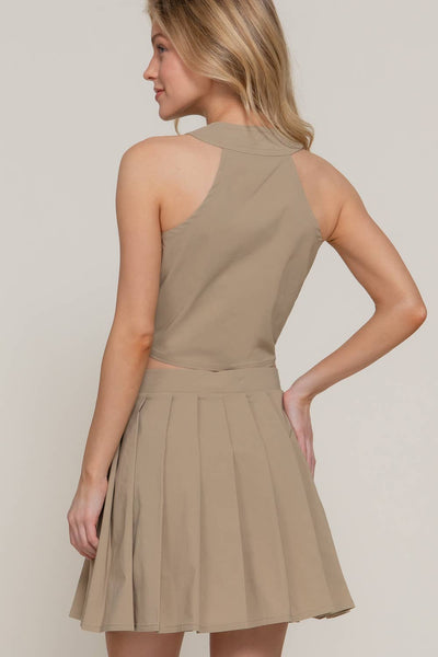 Sahara Pleated Mini Skirt