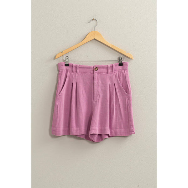Mineral Washed Linen Shorts