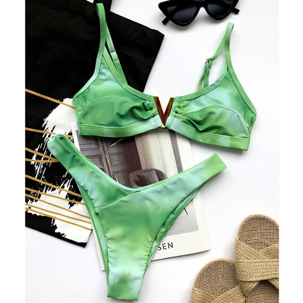 Pattern Wash Bathing Suit