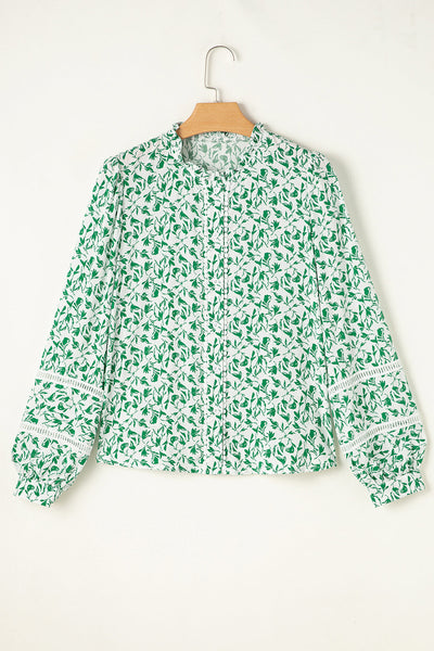 Women's Short Sleeve Floral Print Button-Up Shirt - Chic Casual Top for Spring/Summer Fashion