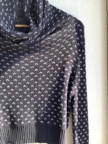 BDG Black & White patterned crop Turtleneck Sweater