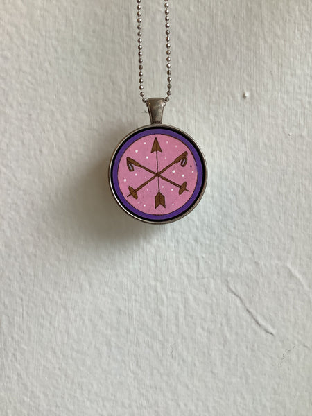 Sick Chick Necklace Pink Ski Poles/Arrow #10