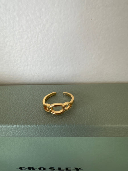 Standout Boutique 3 Links 18K Gold Bond Adjustable Ring