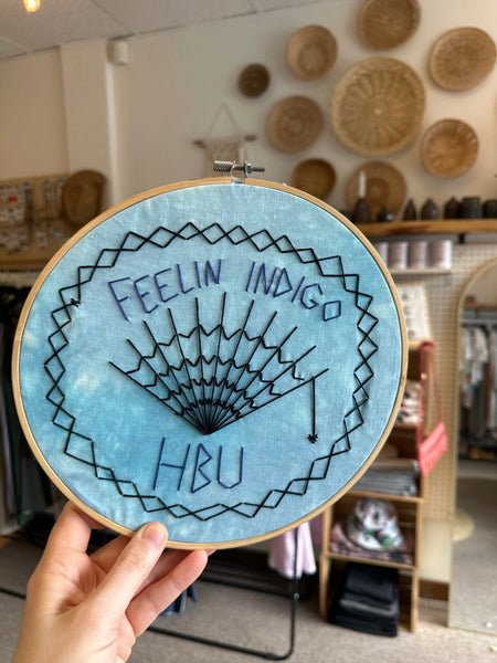 Handmade Embroidered Indigo Wall Art