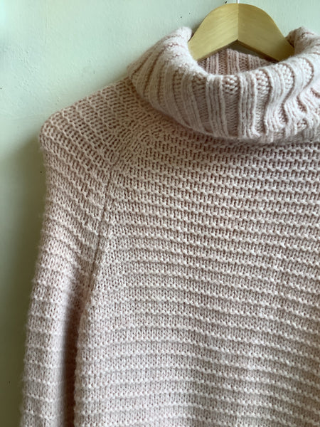Blush Chunky Knit Turtleneck Sweater