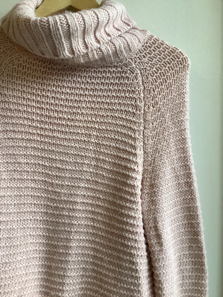 Blush Chunky Knit Turtleneck Sweater