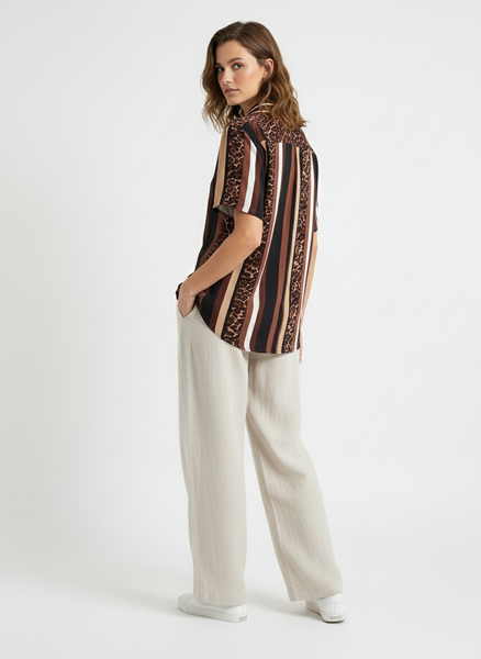 Vintage MIX Elemento Leopard Print Button-Up Shirt