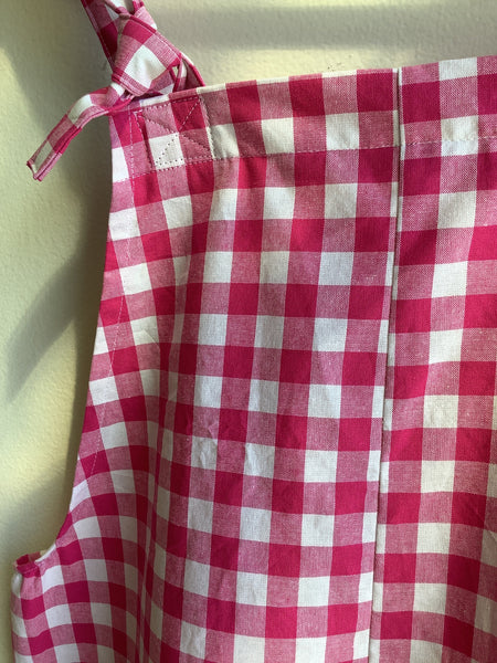 Butterflies in Ballgowns Pink Gingham Short Overalls