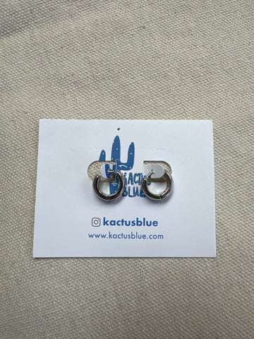 Kactus Blue Chunky Huggie Hoops