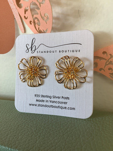 Standout Boutique Marigold Gold Flower Studs