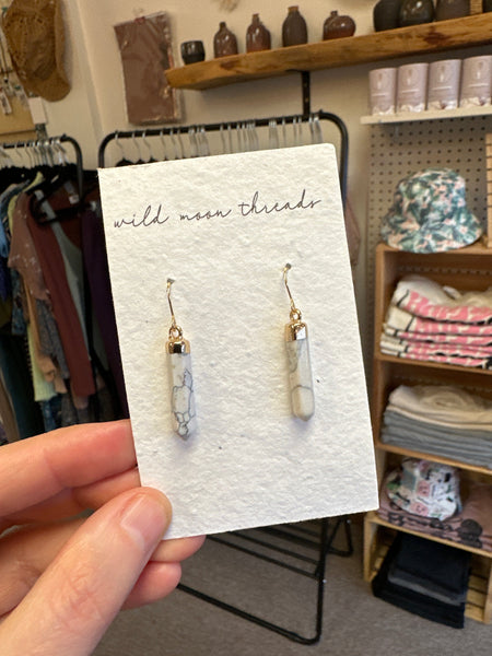 Wild moon Threads Marble Crystal Earrings