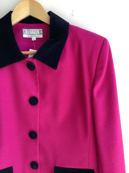 Vintage Jeremy Scott 80s Hot Pink Wool Blazer