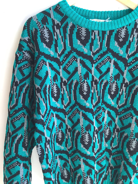 Vintage Geometric Knit Sweater