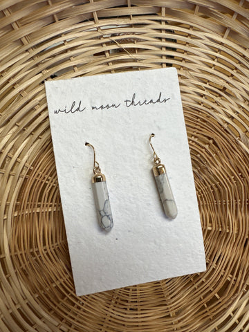Wild moon Threads Marble Crystal Earrings