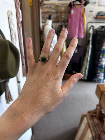 Copper Wire Green Aventurine Abundance Ring